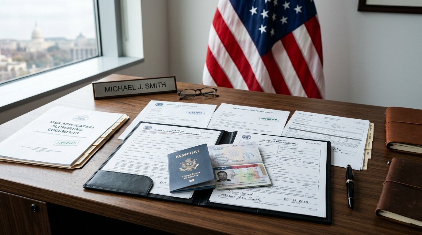 Documentos migratorios y pasaporte de Estados Unidos