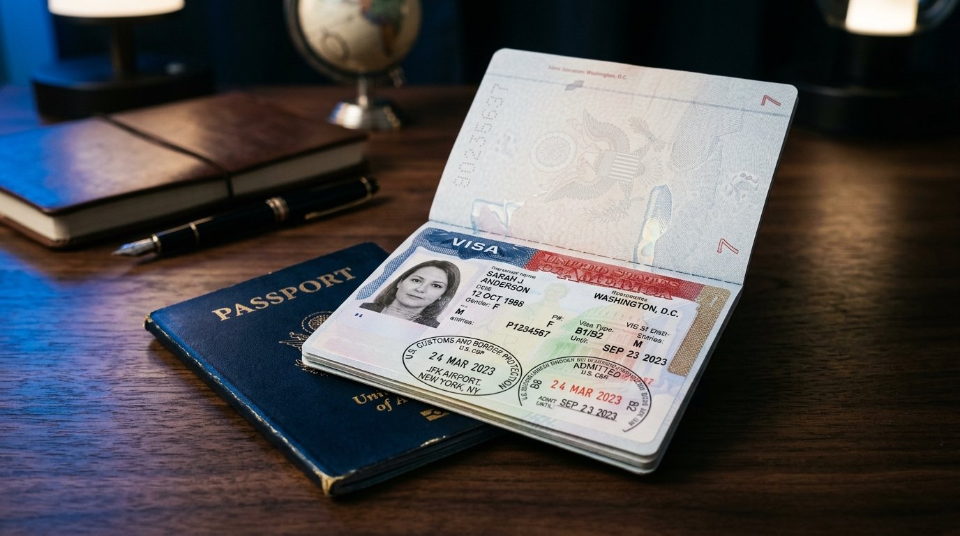 Pasaporte con visa de Estados Unidos